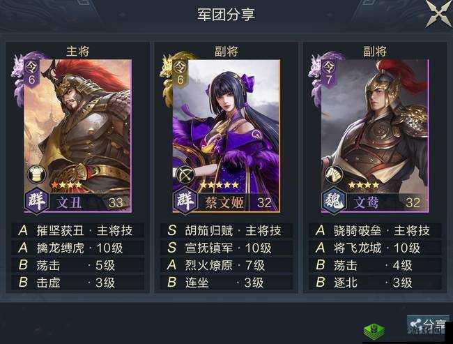 鸿图之下武将分类详解